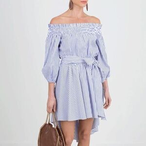 New CAROLINE CONSTAS Lou Striped Dress Small